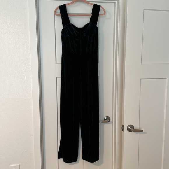 Cider. Dark teal, velvet jumpsuit. Size M. - Picture 2 of 4